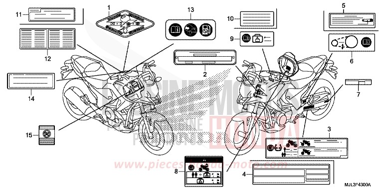 ETIQUETTE DE PRECAUTIONS de NC750X DCT SWORD SILVER METALLIC (NHA95) 2014